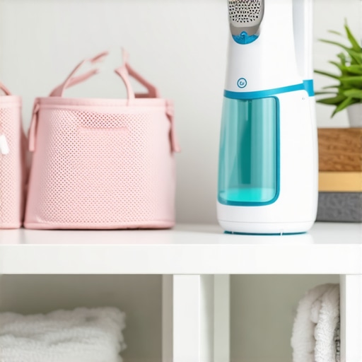 Tools for Sustainable Fabric Care Handheld fabric steamer and mesh laundry bags for delicate clothes in eco-friendly laundry setup