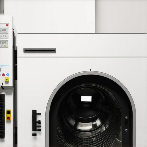 Eco-Friendly Dry Cleaning Equipment High-tech dry cleaning machine using plant-based solvents in a modern eco-friendly shop.