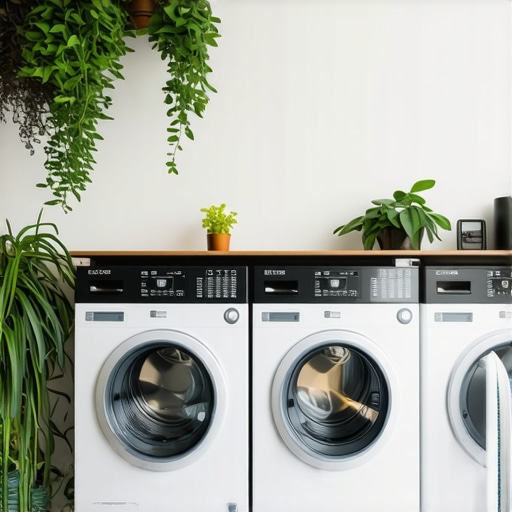 Interior view of a dry cleaner using plant-based solvents and green cleaning equipment.