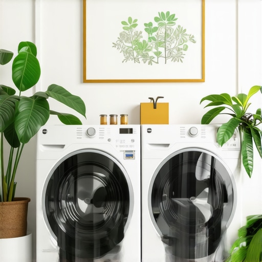 Eco-friendly dry cleaning shop in Tampa showcasing plant-based cleaning methods, green packaging, and natural light