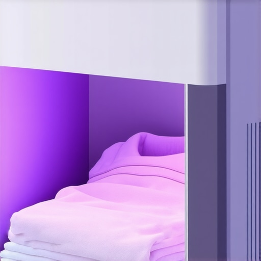 A portable UV-C sterilizer box with clothes being sanitized, promoting eco-conscious fabric maintenance.